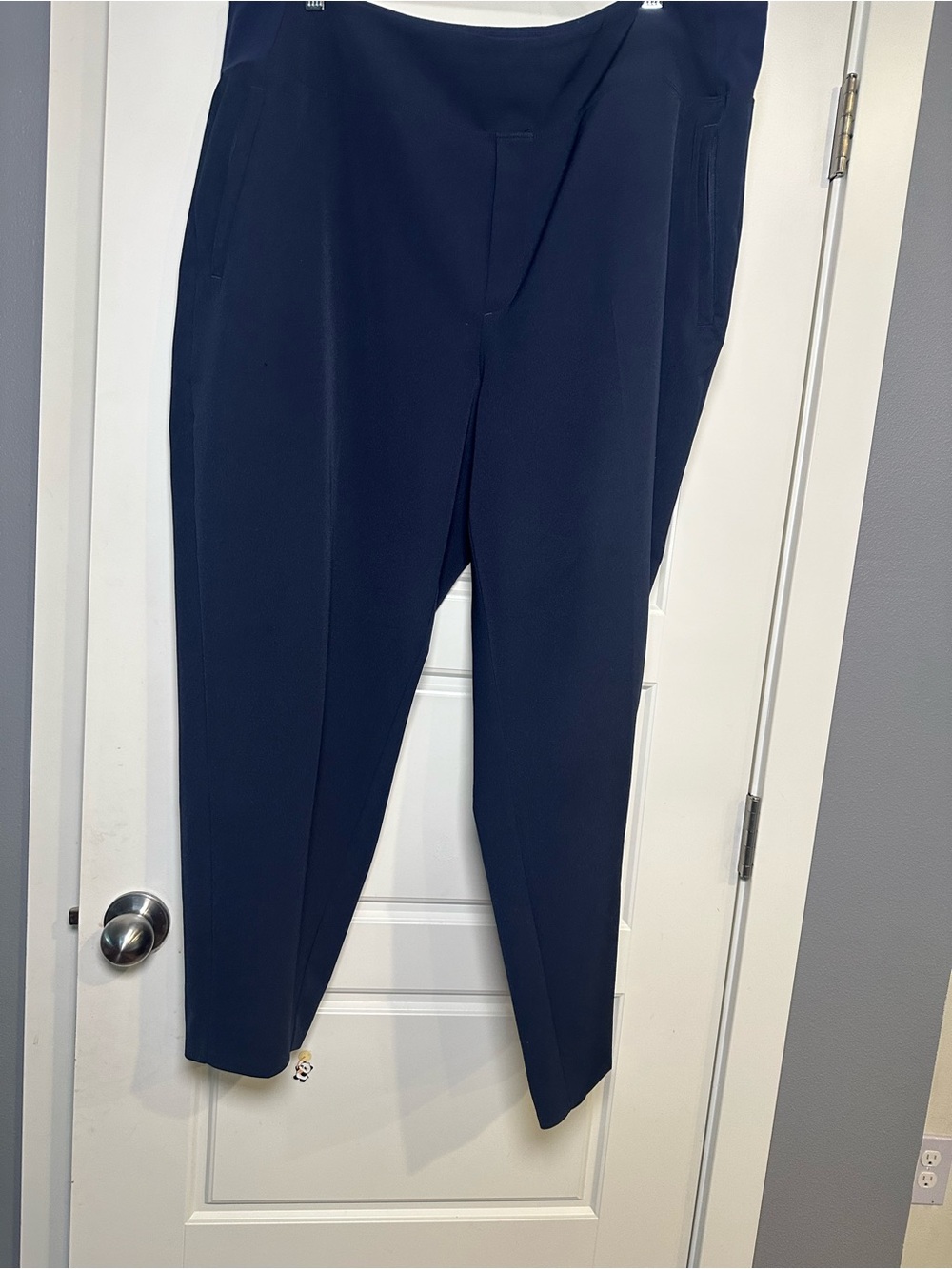 Athleta Navy Tapered High-Rise Trousers